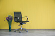 Chairs working with yellow background