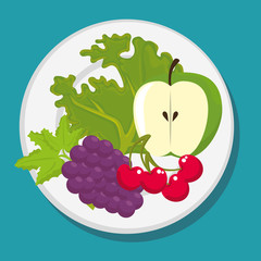 Poster - healthy food menu icons