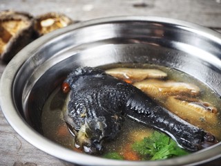 Canvas Print - Black chicken soup Chinese food