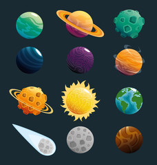 Poster - planets of the solar system scene