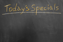 Today Specials Title Chalk Text On Blackboard .