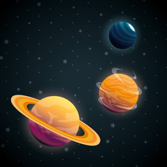 Poster - planets of the solar system scene