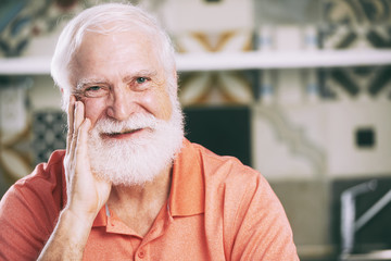 Cheerful aged man