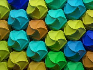 Poster - .3d render abstract background made of repeatable geometry shapes . Pattern ornament.