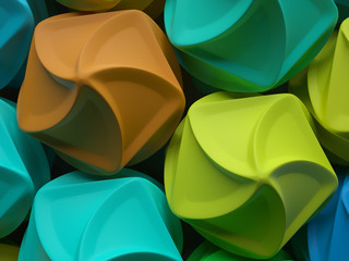 Poster - .3d render abstract background made of repeatable geometry shapes . Pattern ornament.