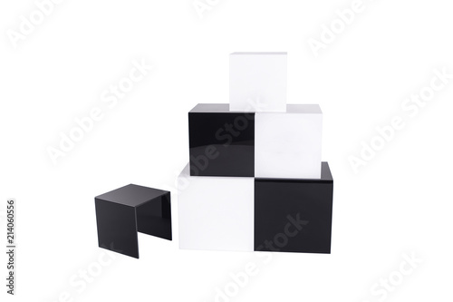 Cubes Plastic Black Box White Box Graphic White Square Design