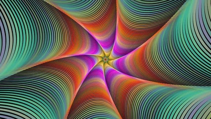 Poster - Rotating colorful twisted stripes - abstract background - seamless loop animation