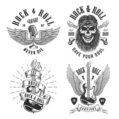 Wall Mural - Rock and roll emblems