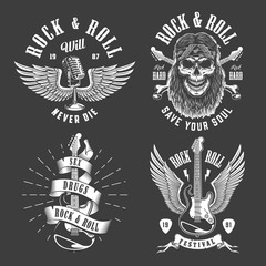 Sticker - Rock and roll emblems