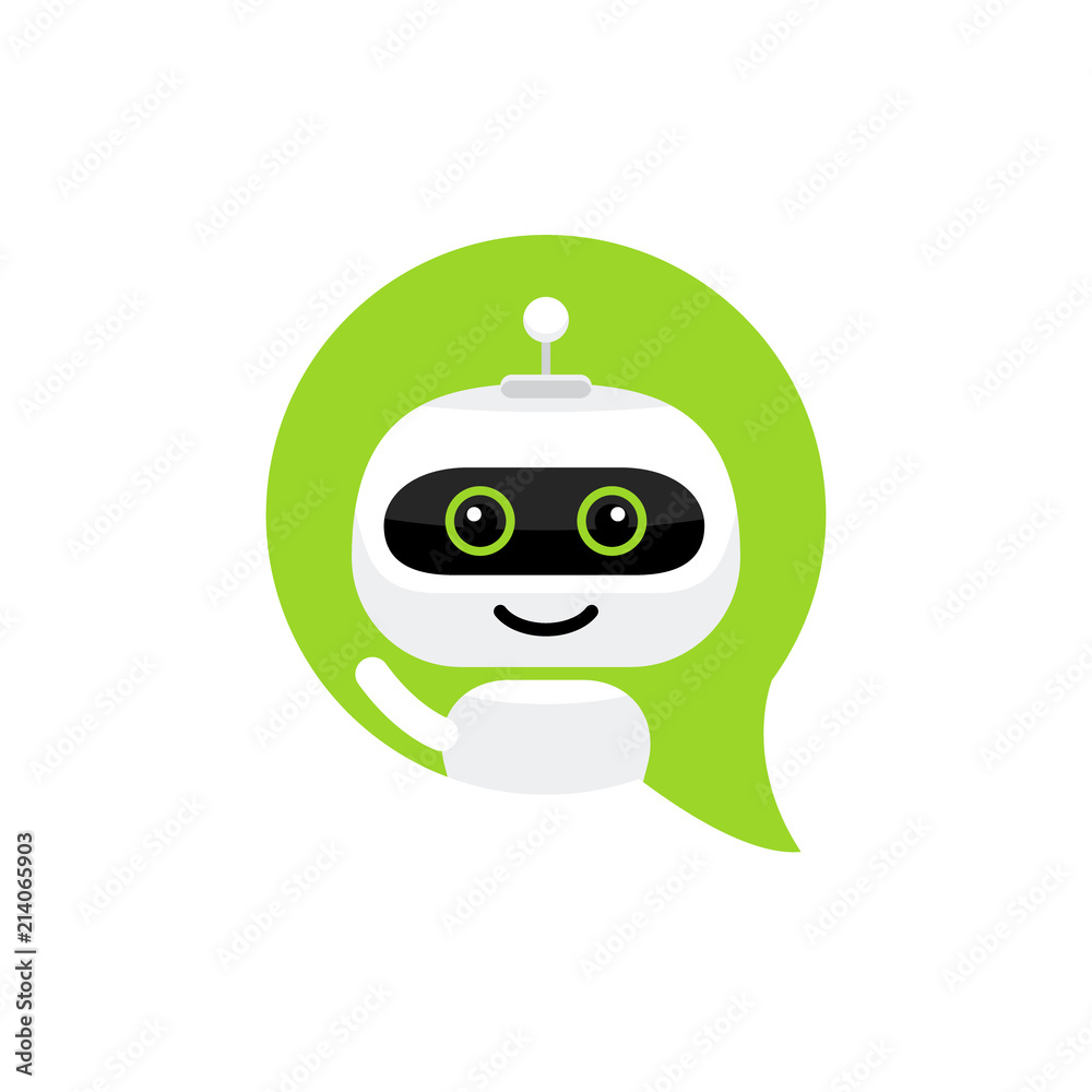 Robot icon. Chat Bot sign for support service concept. Chatbot character flat style - obrazy, fototapety, plakaty 