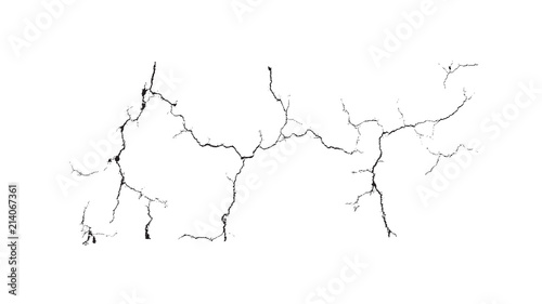 Cuadros en Lienzo Black crack over white background