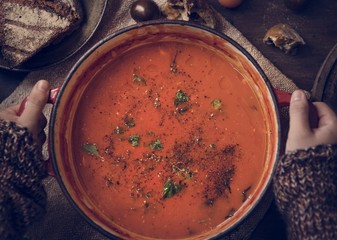 Wall Mural - Tomato sauce food photography recipe idea