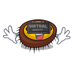 Sticker - Virtual reality sea urchin mascot cartoon