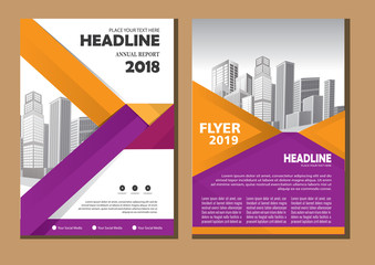 Business abstract vector template. Brochure design, cover modern layout, annual report, poster, flyer in A4 with colorful triangles, geometric shapes for tech, science, market with light background