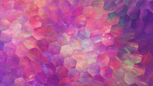 Abstract Violet And Blue Hexagonal Texture. Geometric Fractal Background. Fantasy Digital Art. 3D Rendering.
