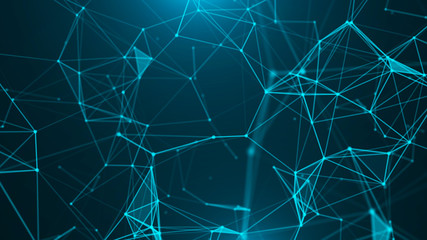 Aufkleber - Abstract digital background. Big data visualization. Network connection structure. Science background. 3D rendering.