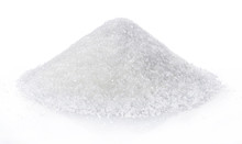 Heap Of White Sugar Isolated On White Background.