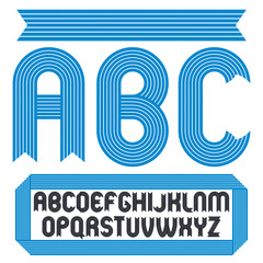 Poster - set of cool vector upper case english alphabet letters isolated. funky bold font, typescript for use