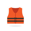 Life jacket flat icon vector