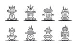 Fototapeta Londyn - Set of robot icons