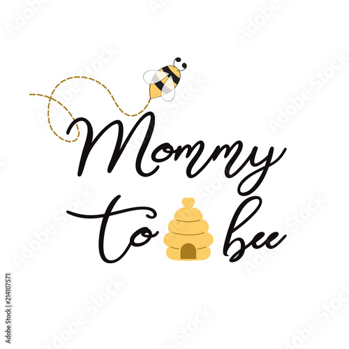 Baby Shower Invitation Template With Text Mommy To Bee Cute Card Design For Mothers Day Bees Heart Bee Hive Stock Vector Adobe Stock