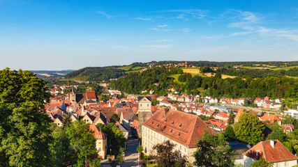 Wall Mural - Medieval German Bavarian Town of Kronach in Summer. Lovely historical houses