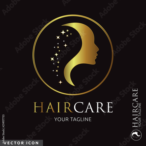 Luxury Gold Hair Logo Icon Buy This Stock Vector And