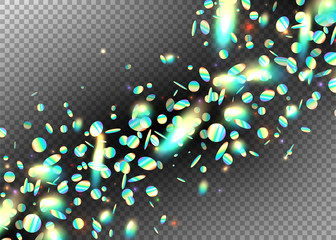 Wall Mural - rainbow holographic effect background with glitter, neon, light foil particles. iridescent round sha
