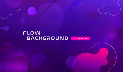 Wall Mural - gradient fluid background design layout for banner or poster. cool 3d liquid vector pattern with blu