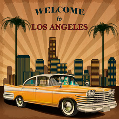 Welcome to Los Angeles retro poster.