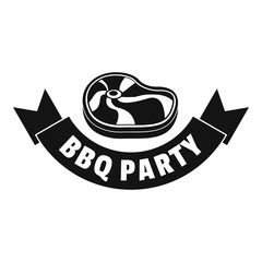 Sticker - Steak bbq party logo. Simple illustration of steak bbq party vector logo for web design isolated on white background