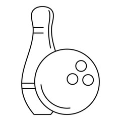 Poster - bowling icon. outline bowling vector icon for web design isolated on white background