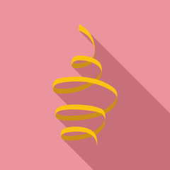 Poster - Yellow serpentine icon. Flat illustration of yellow serpentine vector icon for web design