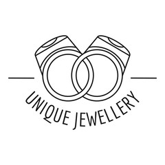 Poster - unique rings jewellery logo. outline illustration of unique rings jewellery vector logo for web desi