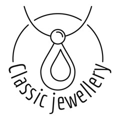 Poster - classic pendant jewellery logo. outline illustration of classic pendant jewellery vector logo for we