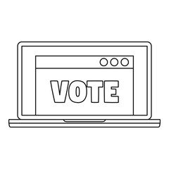 Poster - online vote icon. outline online vote vector icon for web design isolated on white background