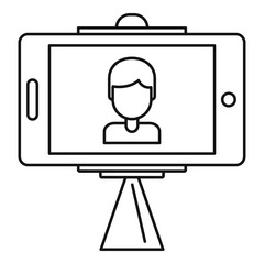 Poster - take photo selfie stick icon. outline take photo selfie stick vector icon for web design isolated on