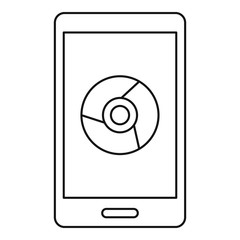 Poster - Smartphone web surf icon. Outline smartphone web surf vector icon for web design isolated on white background