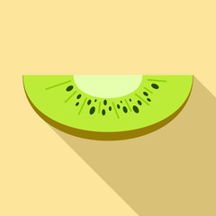 Wall Mural - Slice of kiwi icon. Flat illustration of slice of kiwi vector icon for web design