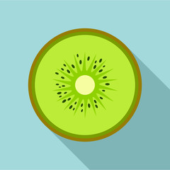 Wall Mural - Half of kiwi icon. Flat illustration of half of kiwi vector icon for web design