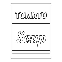 Canvas Print - Tomato soup can icon. Outline tomato soup can vector icon for web design isolated on white background