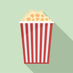 Poster - Popcorn box icon. Flat illustration of popcorn box vector icon for web design
