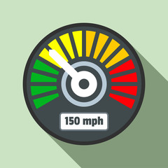 Poster - Colorful speedometer icon. Flat illustration of colorful speedometer vector icon for web design