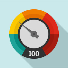 Poster - Abstract speedometer icon. Flat illustration of abstract speedometer vector icon for web design