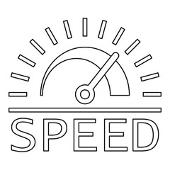 Poster - Speed dashboard logo. Outline speed dashboard vector logo for web design isolated on white background