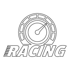 Poster - Racing dashboard logo. Outline racing dashboard vector logo for web design isolated on white background