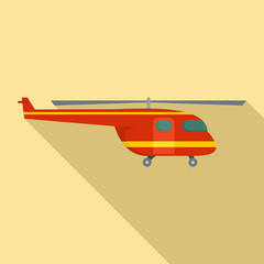 Poster - Rescue helicopter icon. Flat illustration of rescue helicopter vector icon for web design