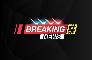 Poster - Banner breaking news, important news, headline in the form of flashing lights police. Vector image.