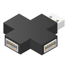 Poster - Cross usb hub icon. Isometric of cross usb hub vector icon for web design isolated on white background