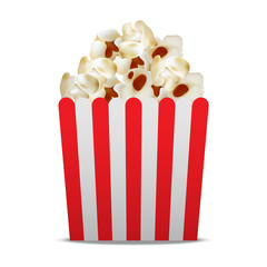 Poster - Paper popcorn box mockup. Realistic illustration of paper popcorn box vector mockup for web design isolated on white background